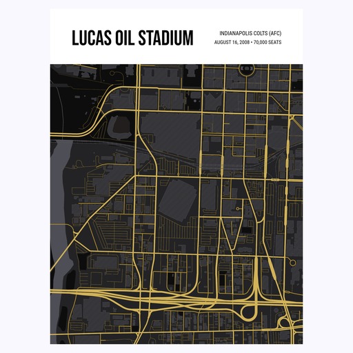 Indianapolis Colts Stadium Poster - Street Map 1