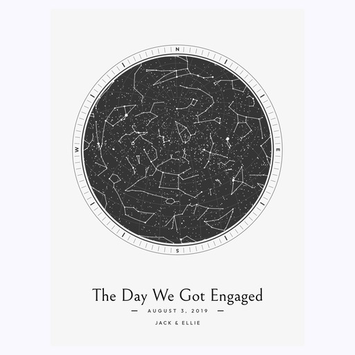 The Day We Got Engaged Poster - Celestial Map 1