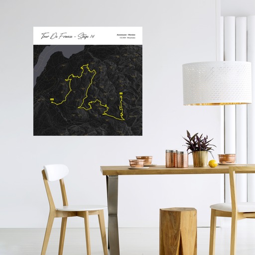 2023 Tour de France Stage 14 Poster - Route Map 6