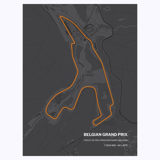 Belgian Grand Prix Poster - Track Map 1