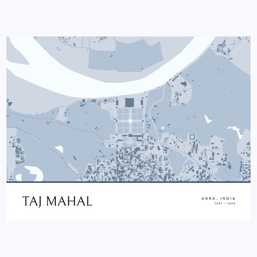 Taj Mahal Poster - Street Map 1