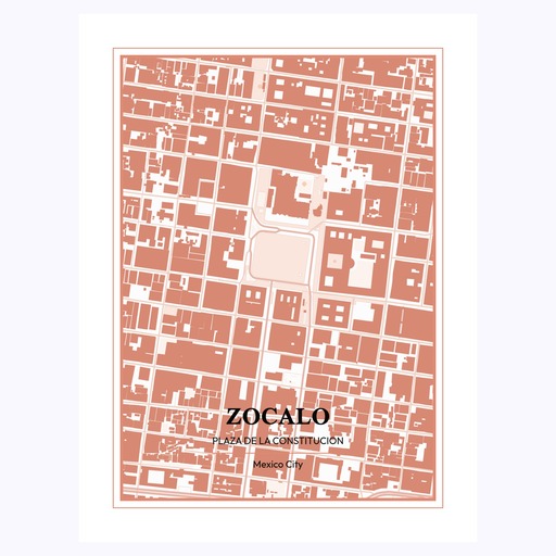 Zocalo Plaza Poster - Street Map 1