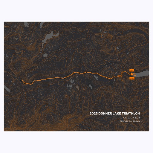 2023 Donner Lake Triathlon Poster - Route Map 1