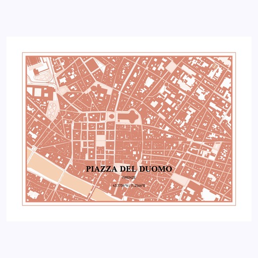 Piazza Del Duomo Poster - Streep Map 1