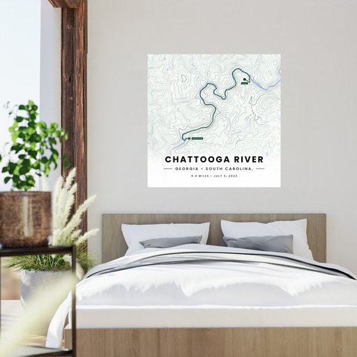 Rafting Trip to the Chattooga River Poster - Route Map 2