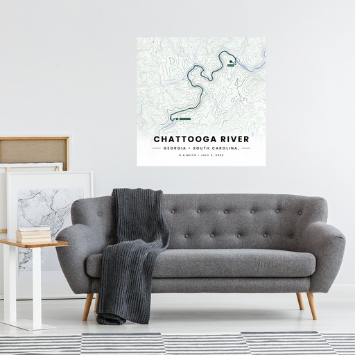 Rafting Trip to the Chattooga River Poster - Route Map 3