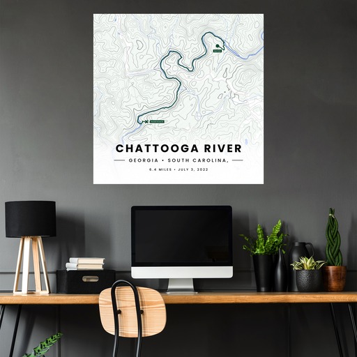 Rafting Trip to the Chattooga River Poster - Route Map 5