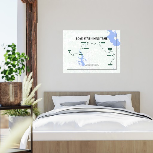 Lone Star Trail Hiking Trip Poster - Route Map 2