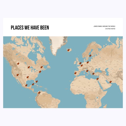 Places We Have Been Poster- Terrain Map 1