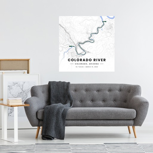 Rafting Trip to the Colorado River Poster - Route Map 3