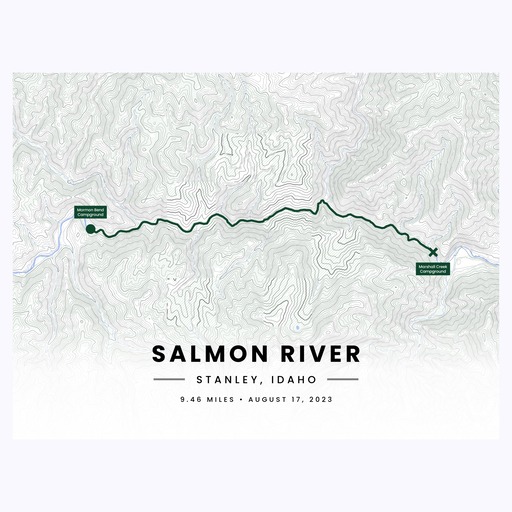 Our Rafting Trip to the Salmon River Poster - Route Map 1