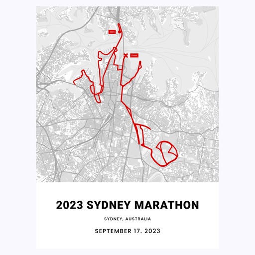 2023 Sydney Marathon Poster - Route Map 1