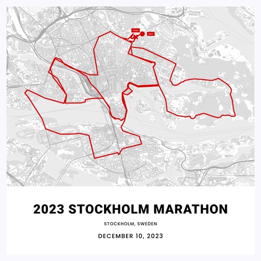 2023 Stockholm Marathon Poster - Route Map 1