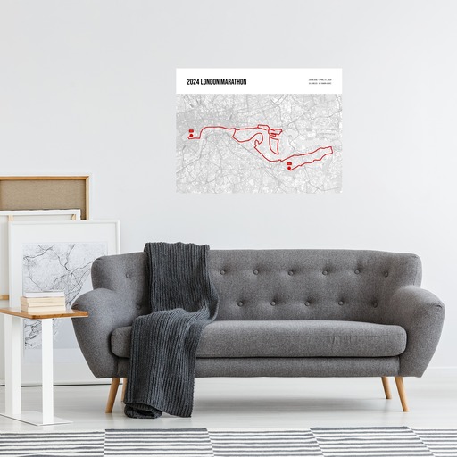 2024 London Marathon Poster - Route Map 3