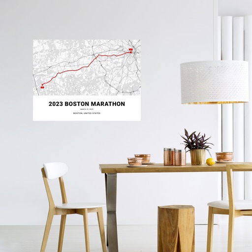 2023 Boston Marathon Poster - Route Map 6