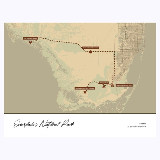 Our Trip to Everglades National Park Poster - Topo Map 1