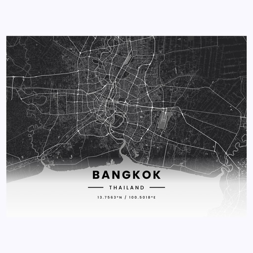 Bangkok in Dark Poster - Street Map 1