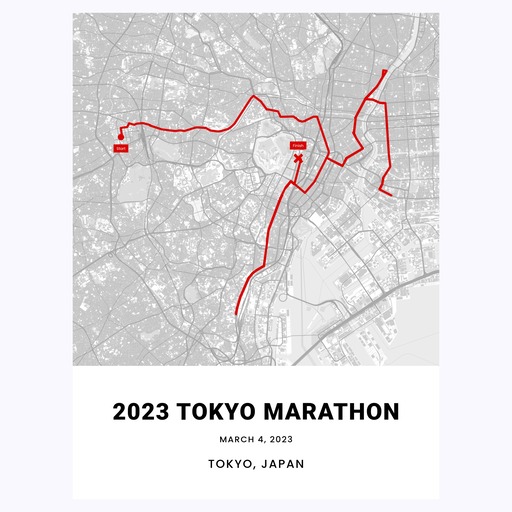 2023 Tokyo Marathon Poster - Route Map 1