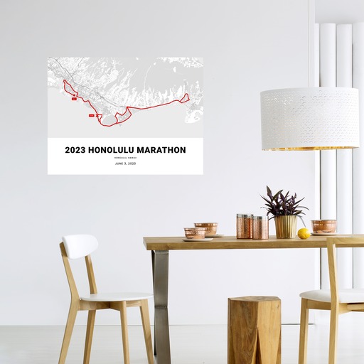 2023 Honolulu Marathon Poster - Route Map 6