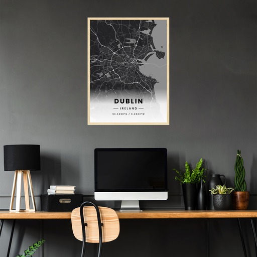 Dublin in Dark Poster - Street Map 2