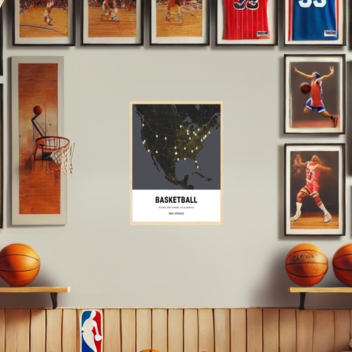 NBA Arenas Poster - Street Map 2