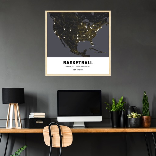 NBA Arenas Poster - Street Map 3