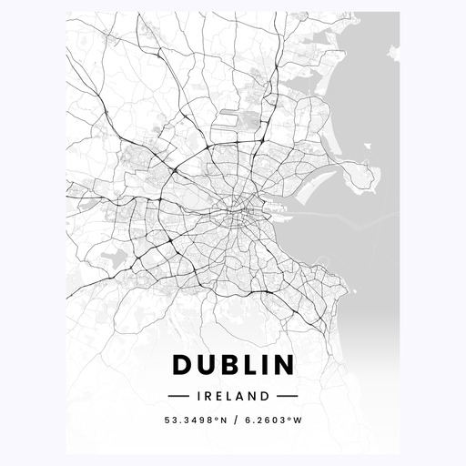 Dublin in Light Poster - Street Map 1