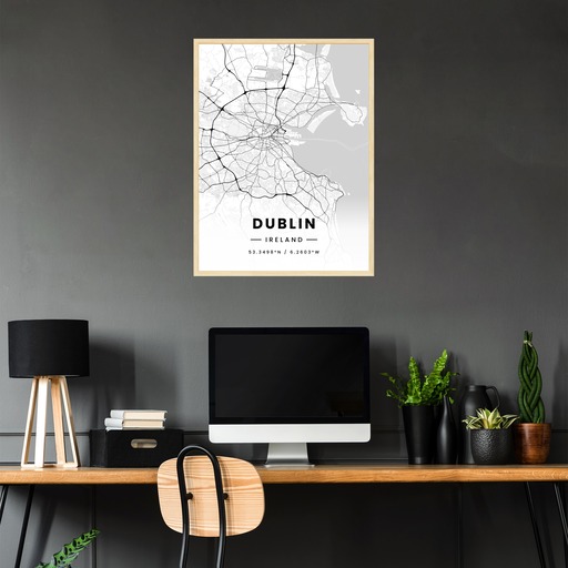 Dublin in Light Poster - Street Map 2