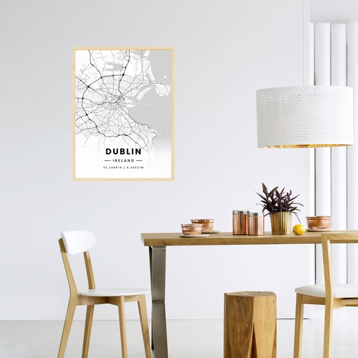 Dublin in Light Poster - Street Map 3