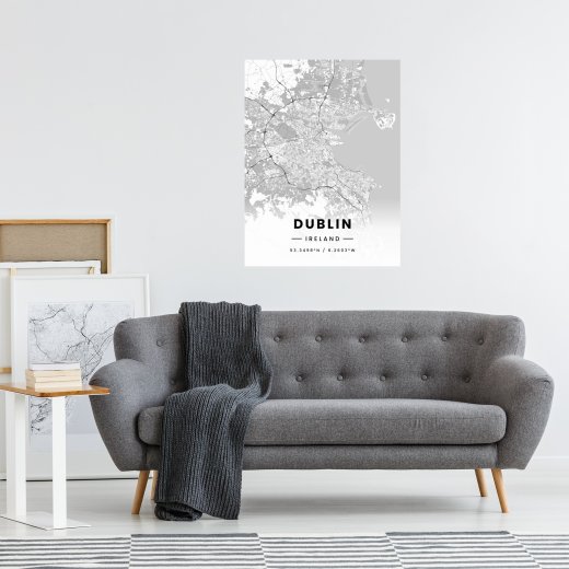 Dublin in Light Poster - Street Map 3
