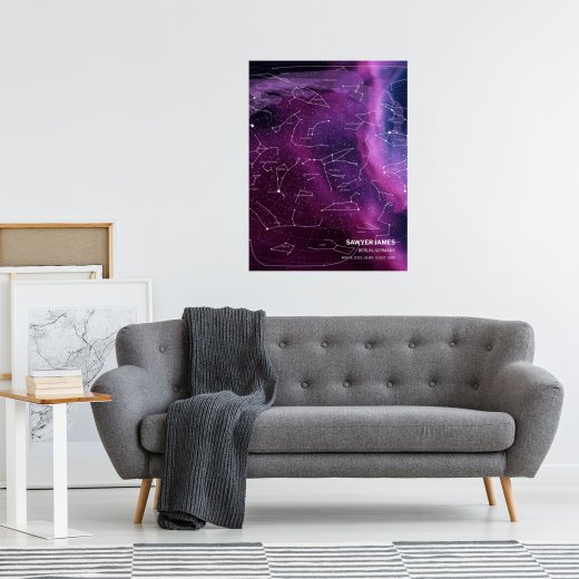 Newborn Baby Poster in Nebula - Star Map 3