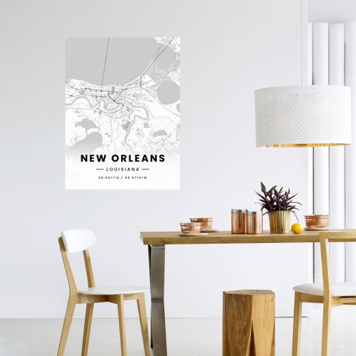 New Orleans in Light Poster - Street Map 6