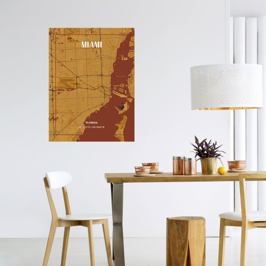 Miami in Vintage Poster - Street Map 6