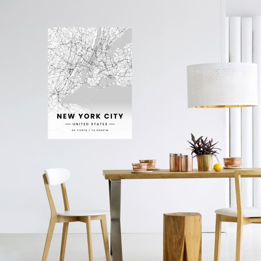 New York City in Light Poster - Street Map 6