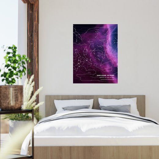 Golden Anniversary Poster in Nebula - Star Map 2