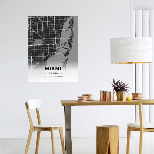 Miami in Dark Poster - Street Map 6
