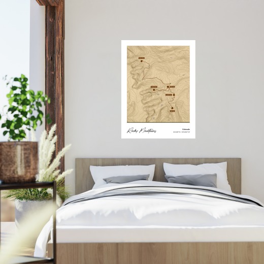 Our Trip to Rocky Mountains Poster - Topo Map 2