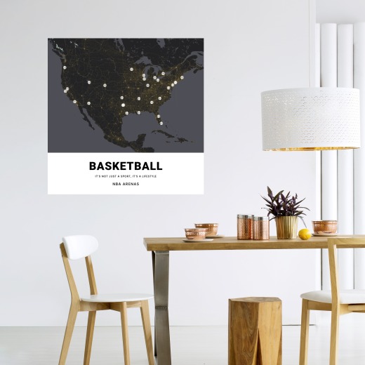 NBA Arenas Poster - Street Map 6
