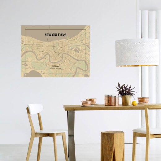 New Orleans in Vintage Poster - Street Map 6