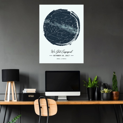 When We Got Engaged Poster - Celestial Map 5