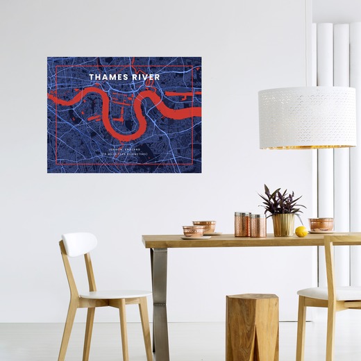 Thames River through London in High Energy Poster 6