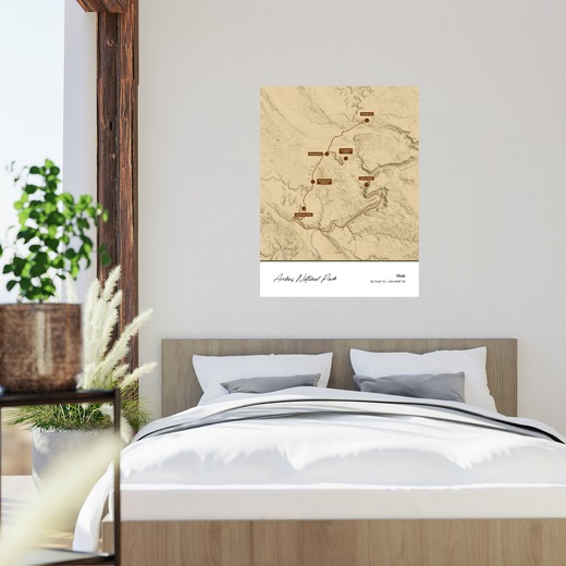 Our Trip to Arches National Park Poster - Topo Map 2