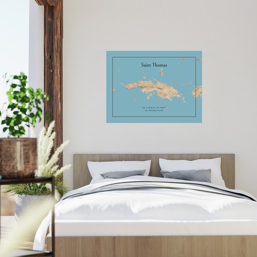 Island of St Thomas Map Poster - Street Map 2