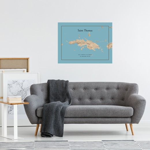 Island of St Thomas Map Poster - Street Map 3