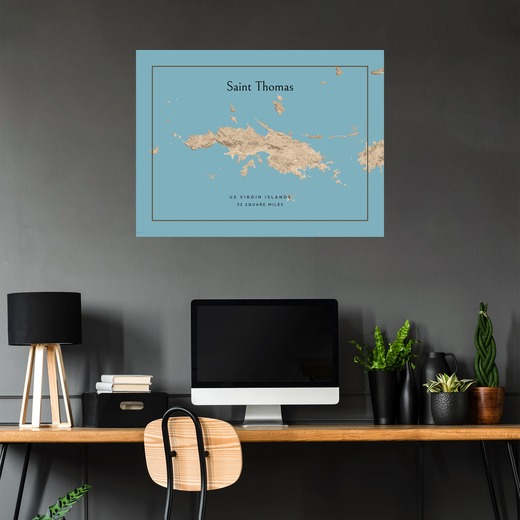 Island of St Thomas Map Poster - Street Map 5