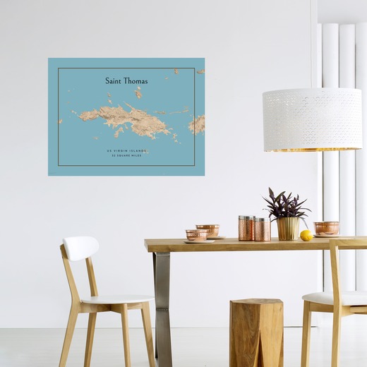 Island of St Thomas Map Poster - Street Map 6