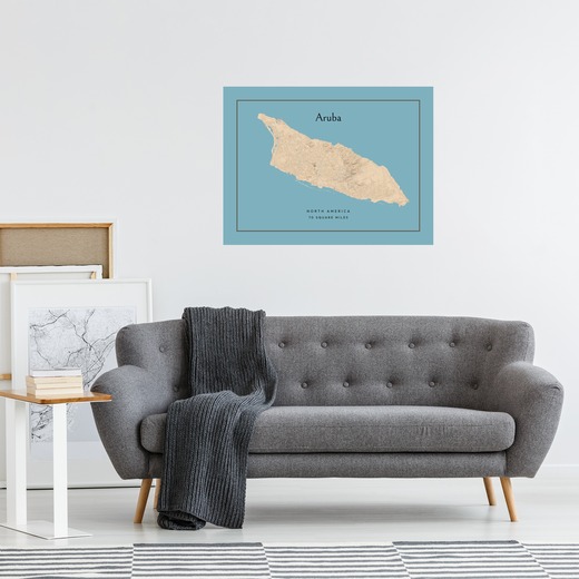 Island of Aruba Map Poster 3