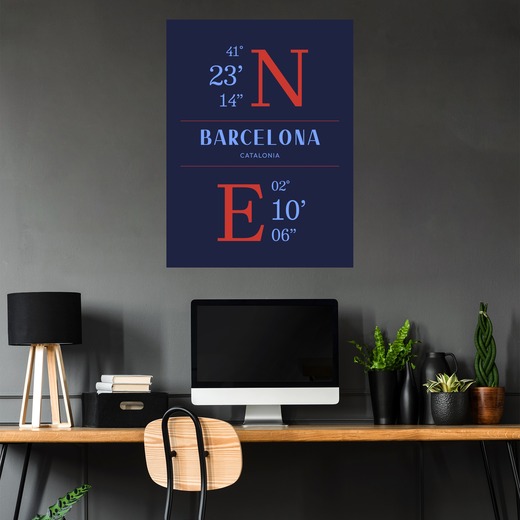 Barcelona Coordinates Poster 5