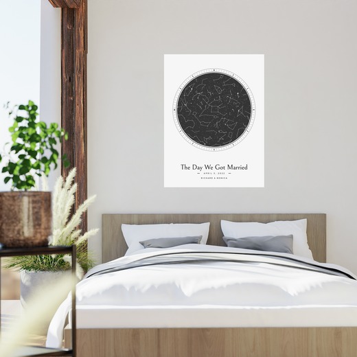 The Day We Got Married Poster - Classic Celestial Map 2