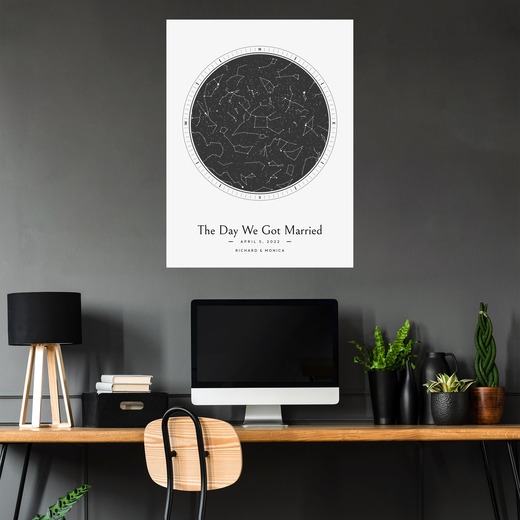 The Day We Got Married Poster - Classic Celestial Map 5
